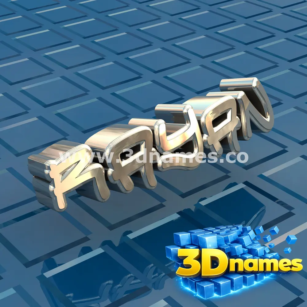 rayan in Blue Bling style - 3D name wallpaper