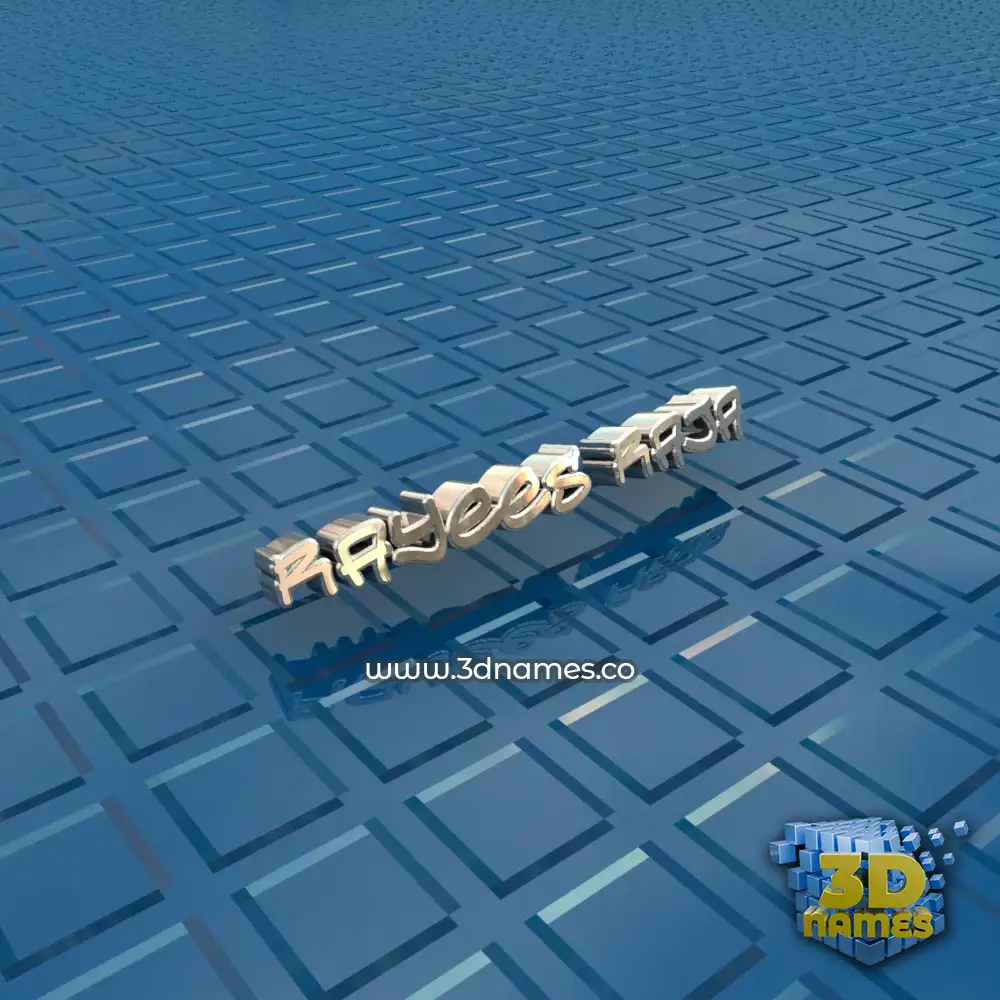 rayees raja in Blue Bling style - 3D name wallpaper