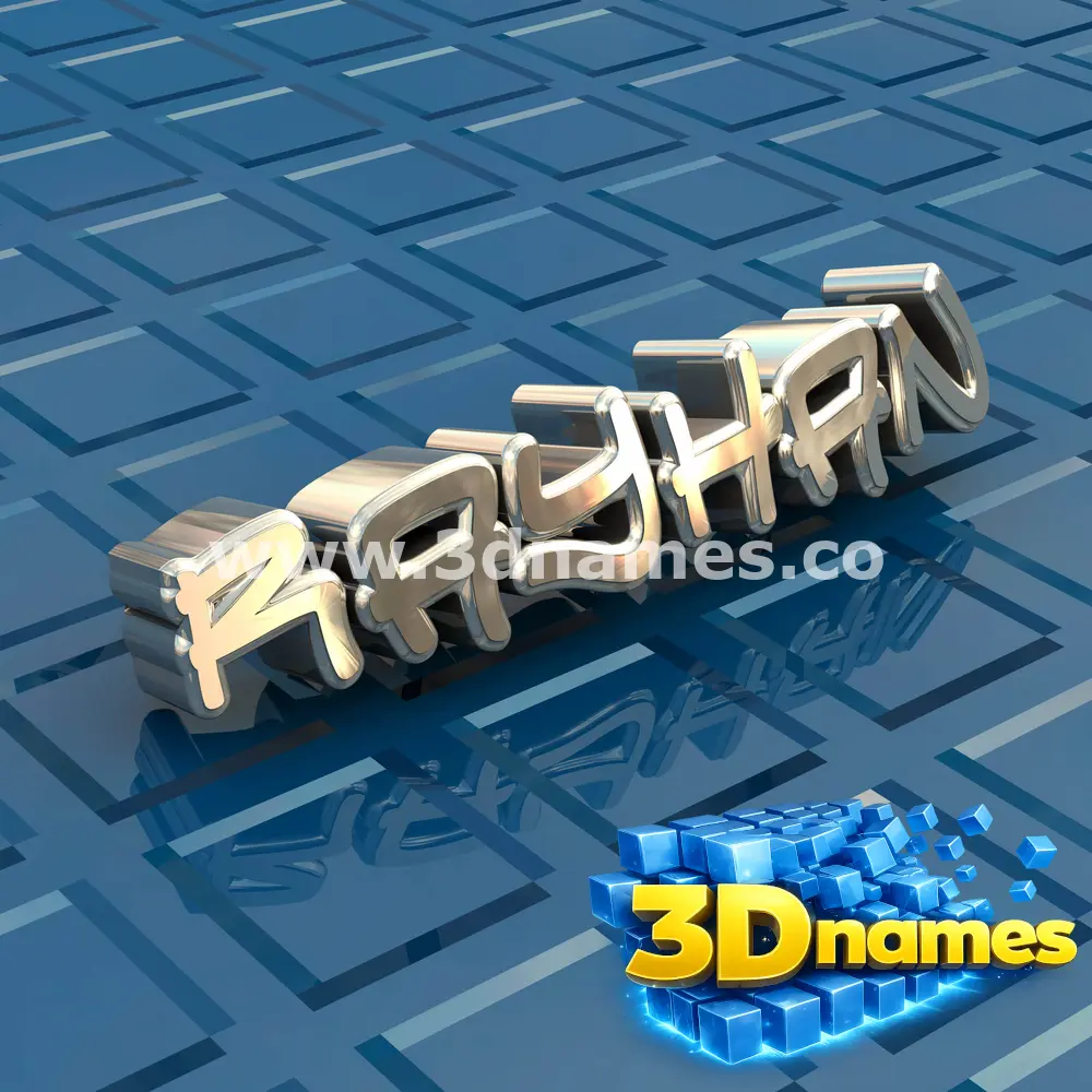 rayhan in Blue Bling style - 3D name wallpaper