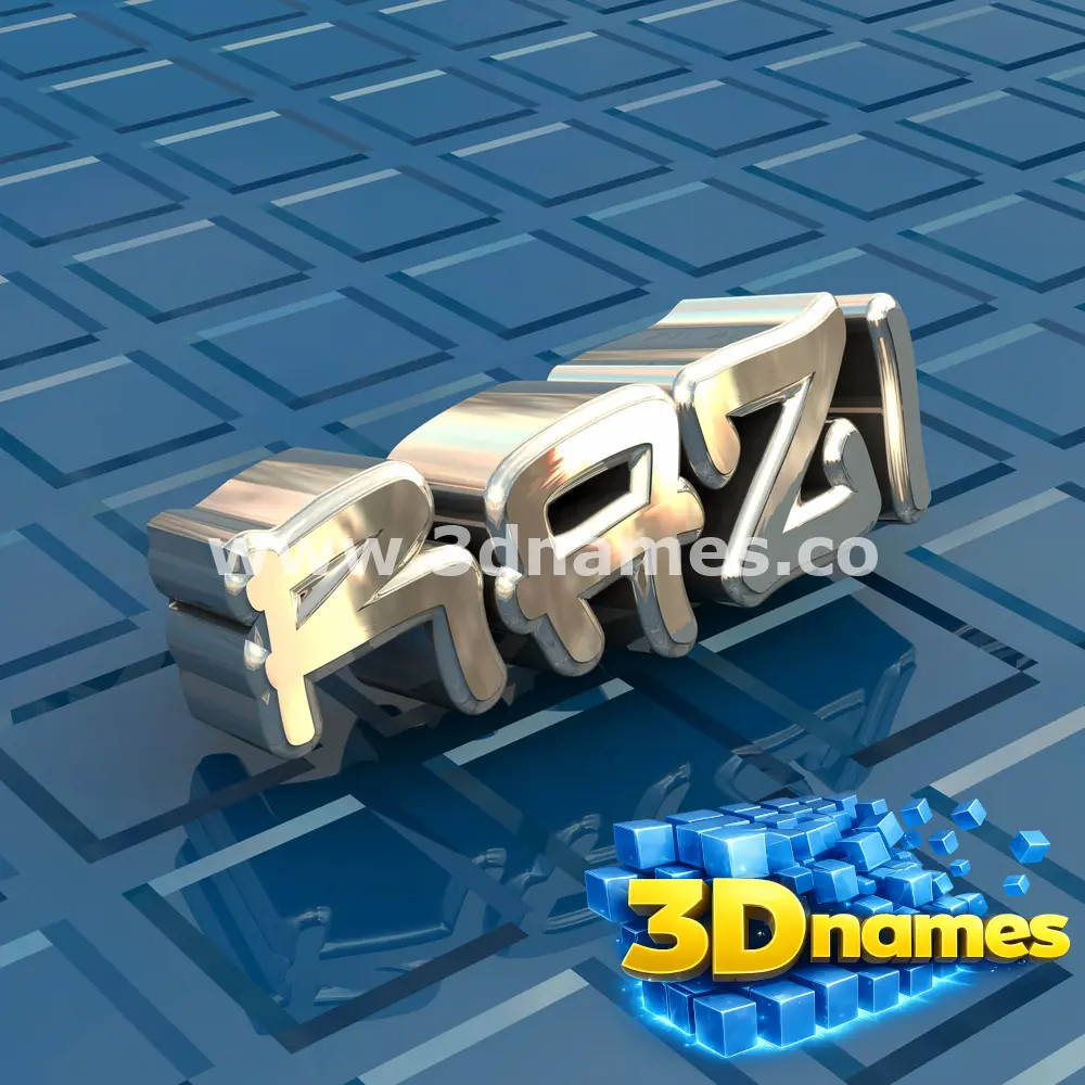 razi in Blue Bling style - 3D name wallpaper
