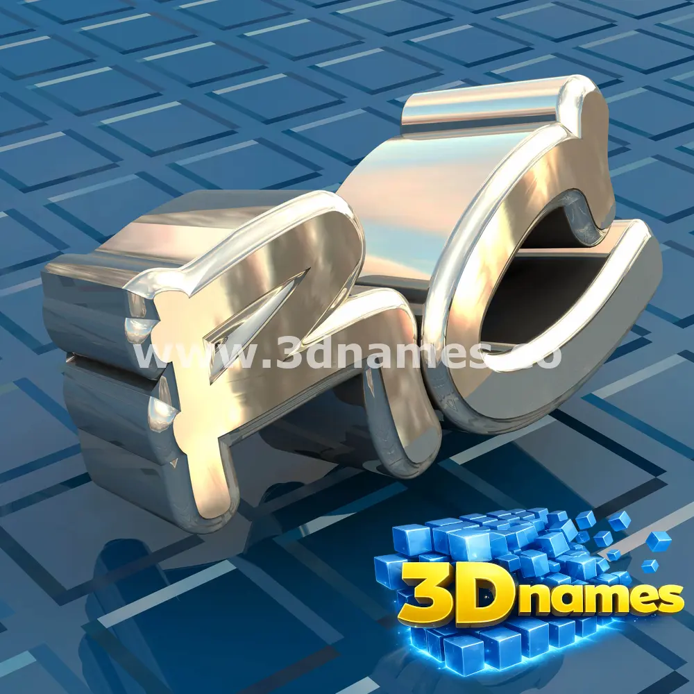 rc in Blue Bling style - 3D name wallpaper