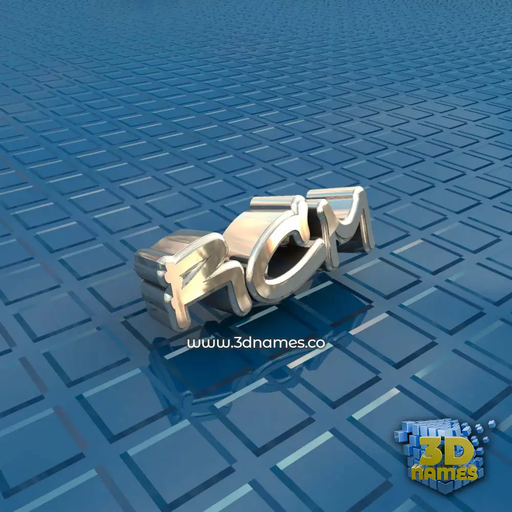 rcm in Blue Bling style - 3D name wallpaper