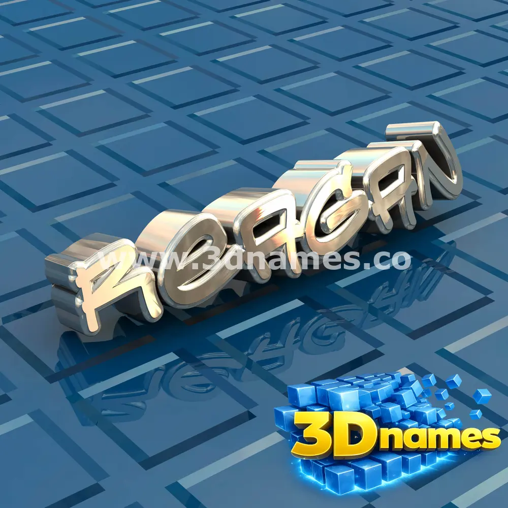 reagan in Blue Bling style - 3D name wallpaper