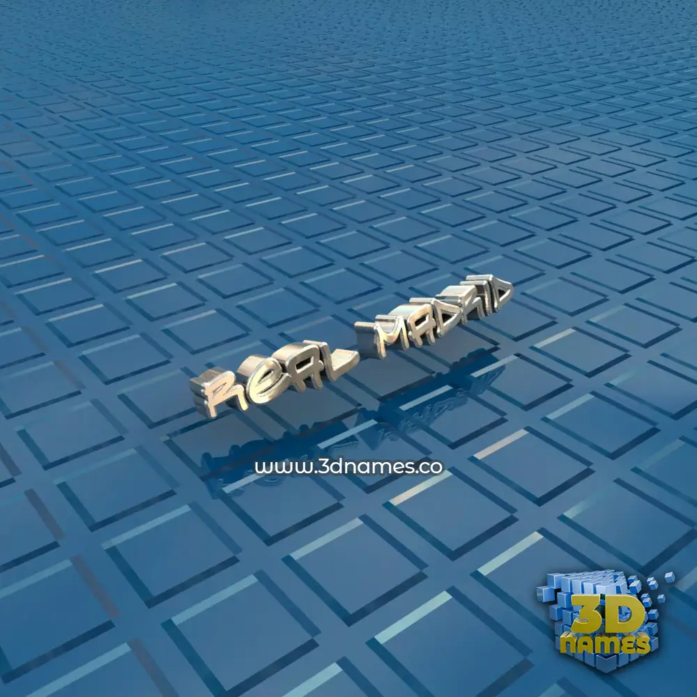 real madrid in Blue Bling style - 3D name wallpaper
