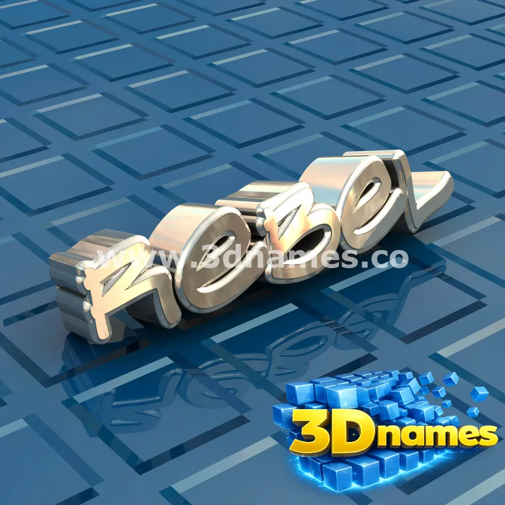 rebel in Blue Bling style - 3D name wallpaper