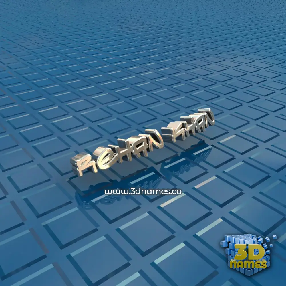 rehan khan in Blue Bling style - 3D name wallpaper