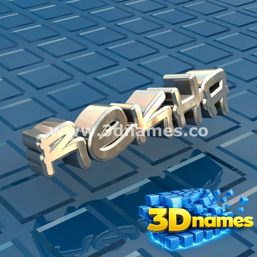 rekha in Blue Bling style - 3D name wallpaper