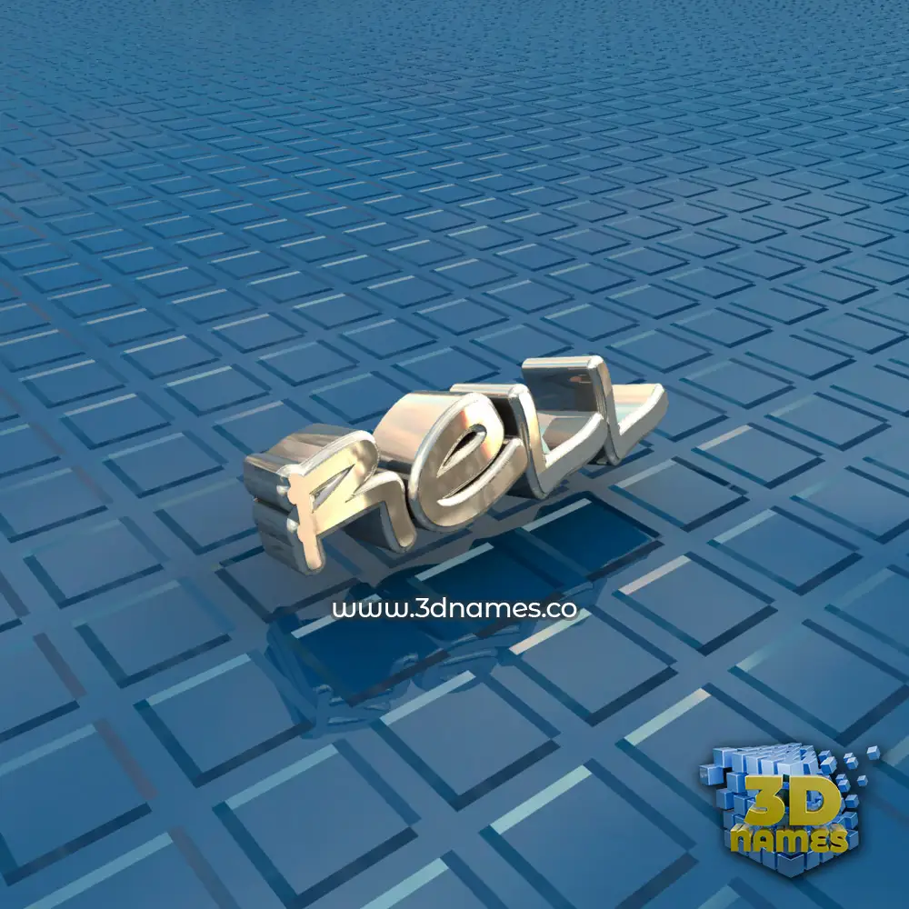 rell in Blue Bling style - 3D name wallpaper
