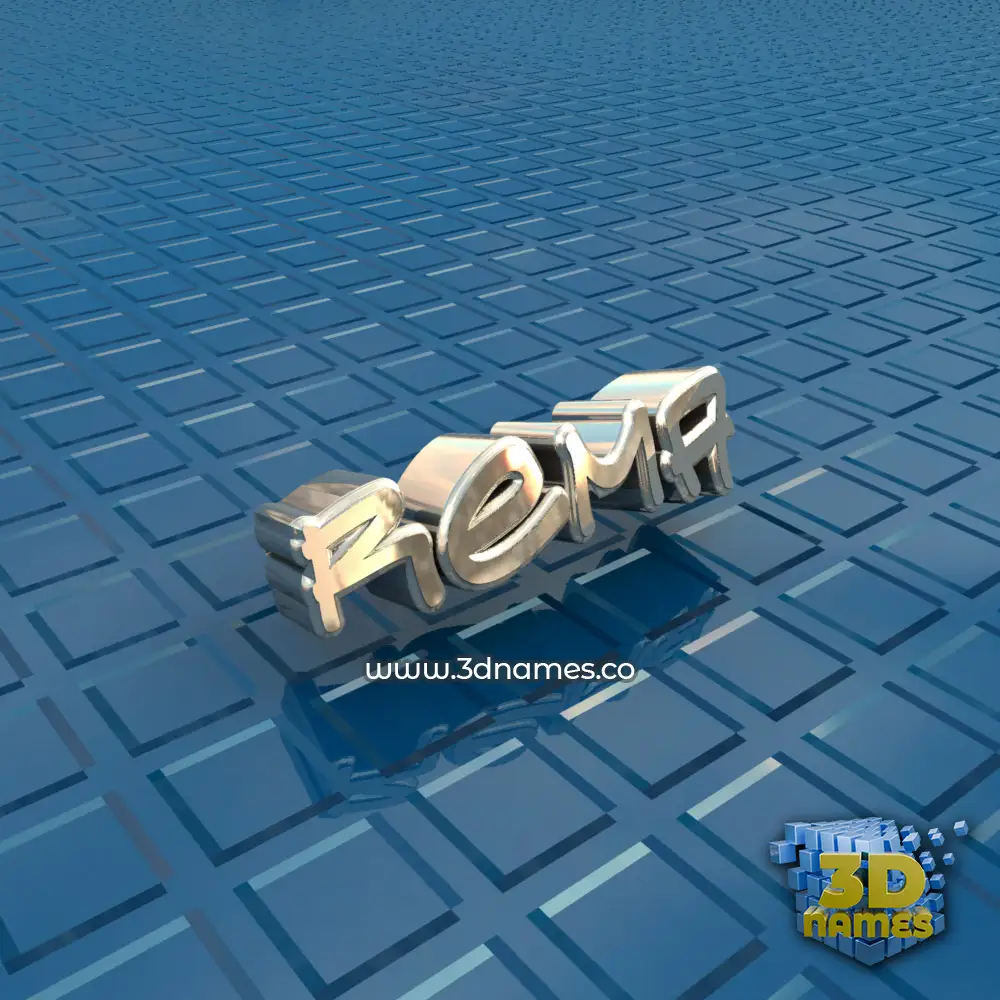 rema in Blue Bling style - 3D name wallpaper