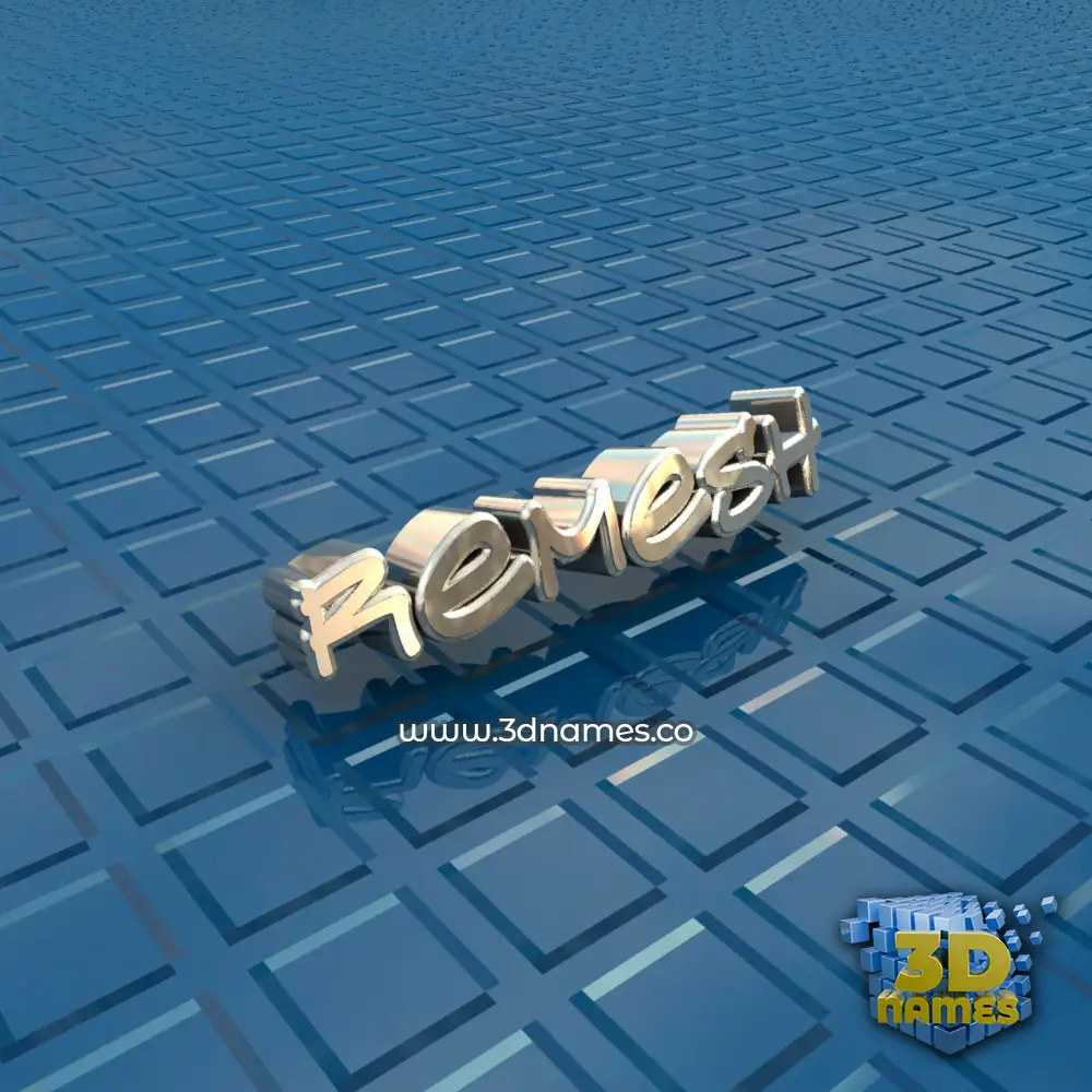 remesh in Blue Bling style - 3D name wallpaper