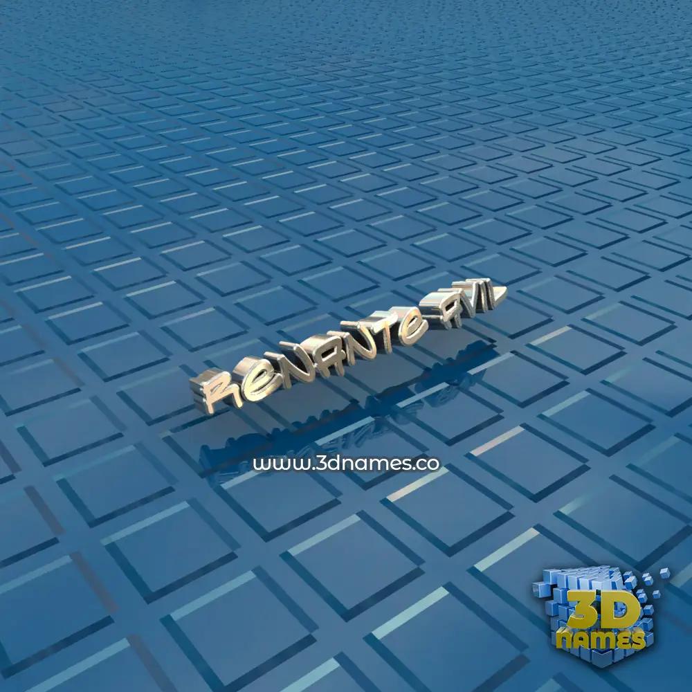 renante avil in Blue Bling style - 3D name wallpaper