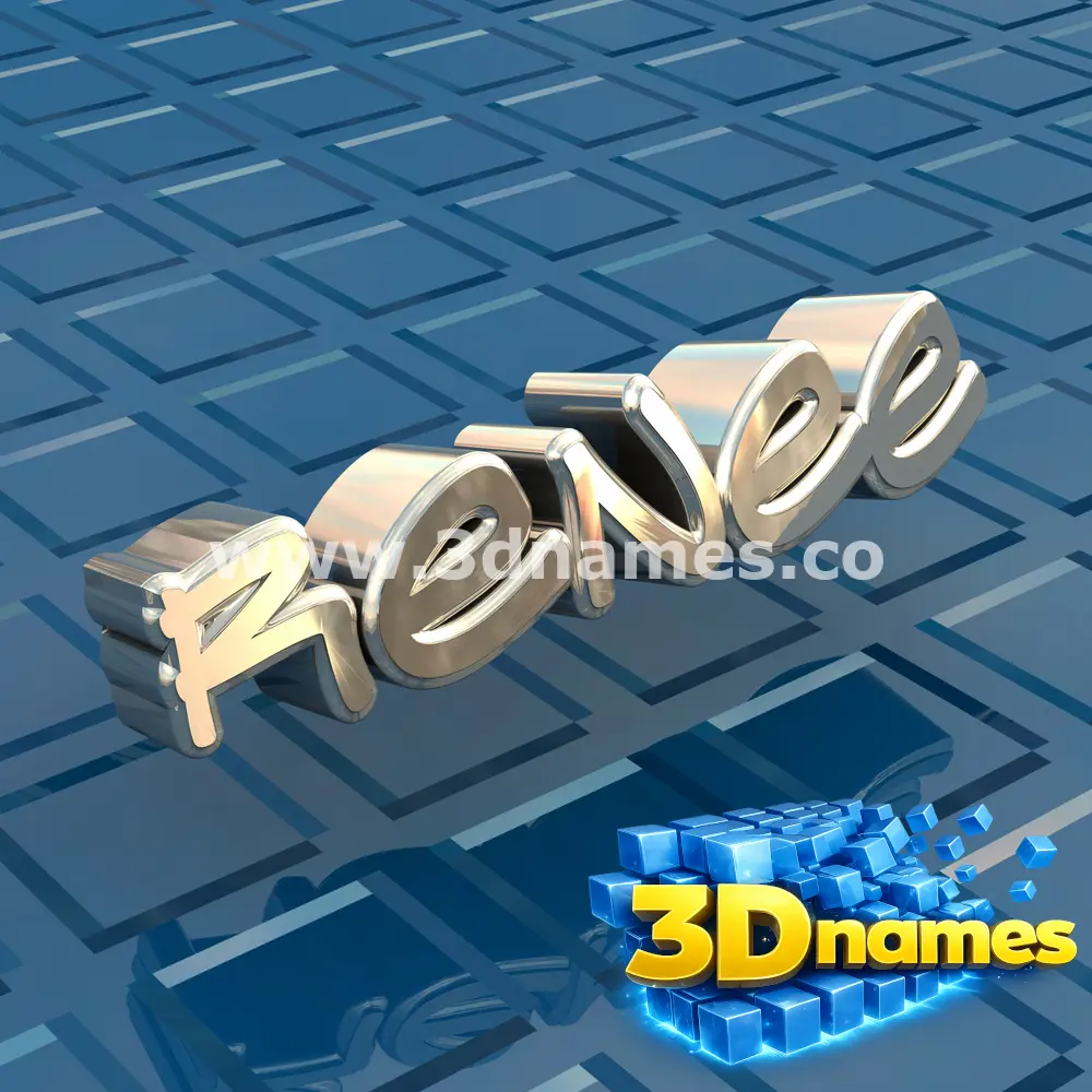 renee in Blue Bling style - 3D name wallpaper