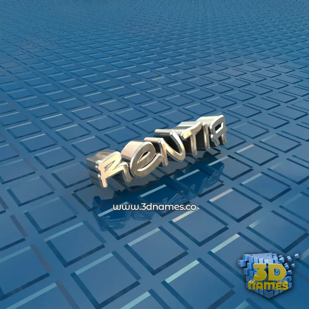 rentia in Blue Bling style - 3D name wallpaper