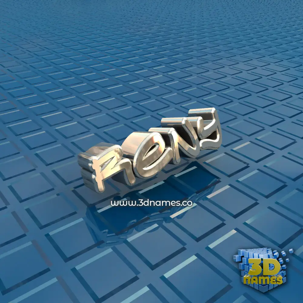 reny in Blue Bling style - 3D name wallpaper