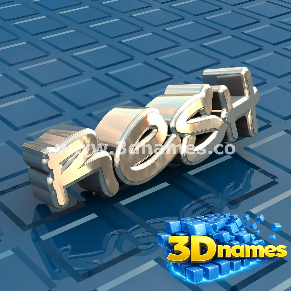 resh in Blue Bling style - 3D name wallpaper