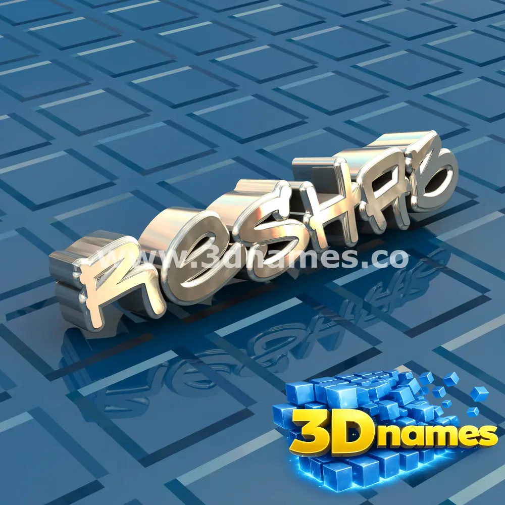 reshab in Blue Bling style - 3D name wallpaper