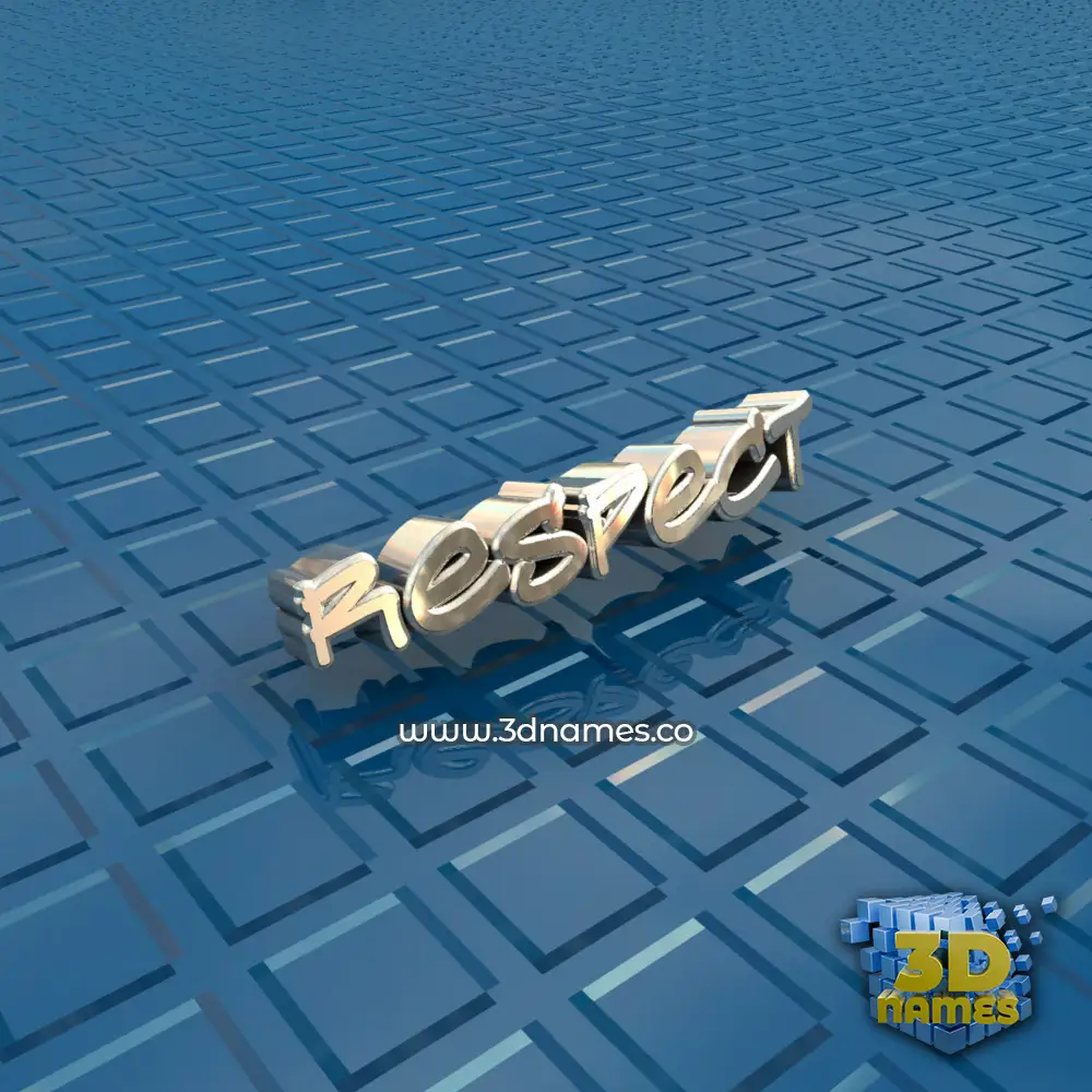 respect in Blue Bling style - 3D name wallpaper