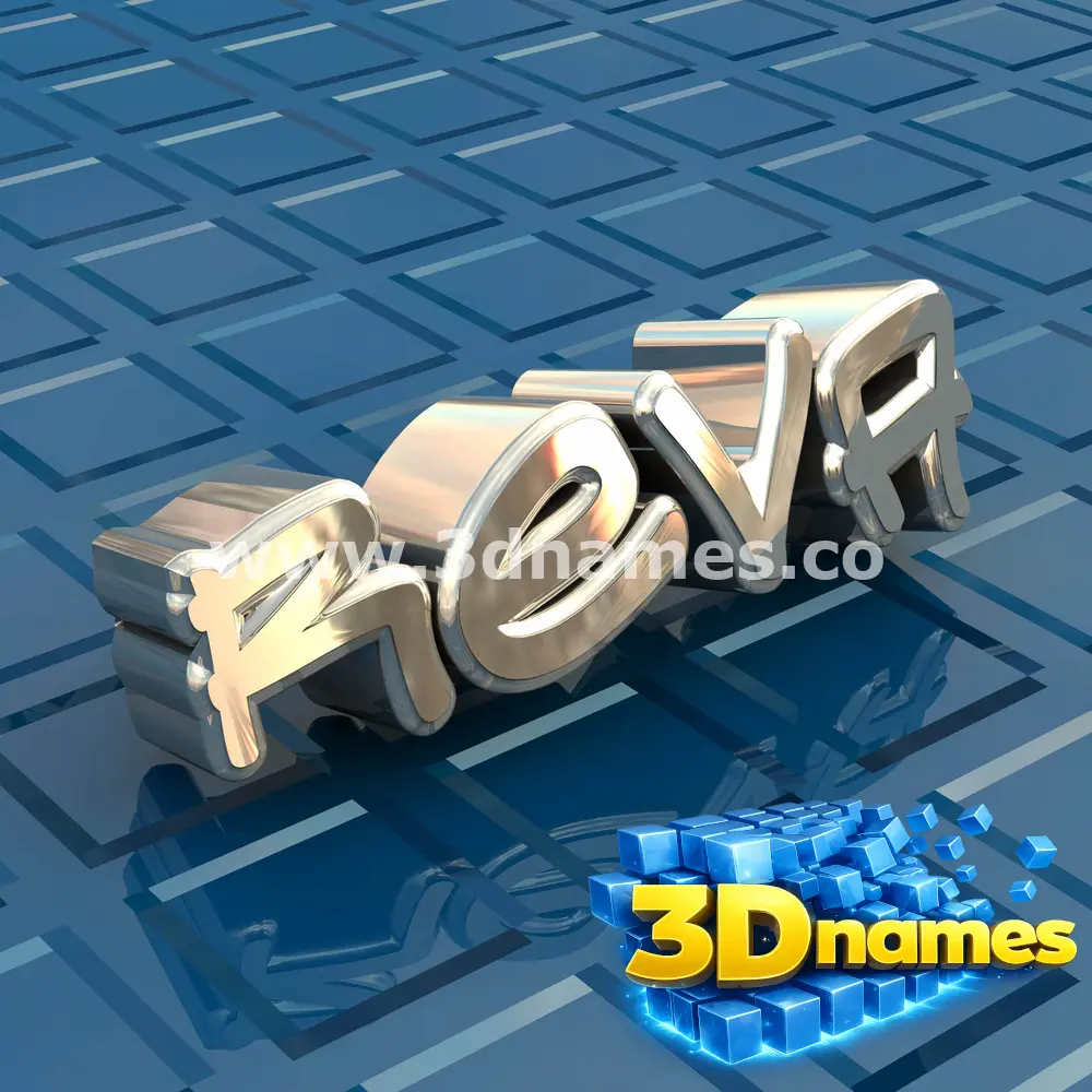 reva in Blue Bling style - 3D name wallpaper