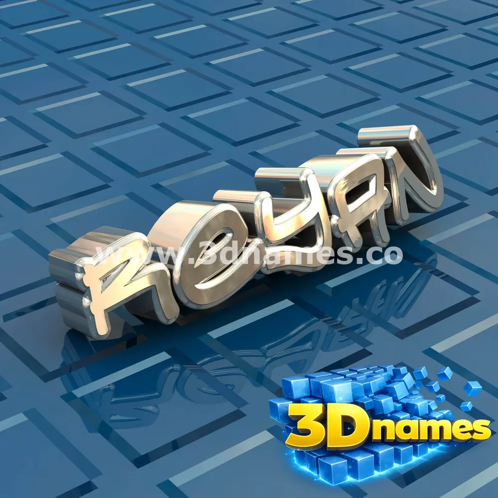 reyan in Blue Bling style - 3D name wallpaper