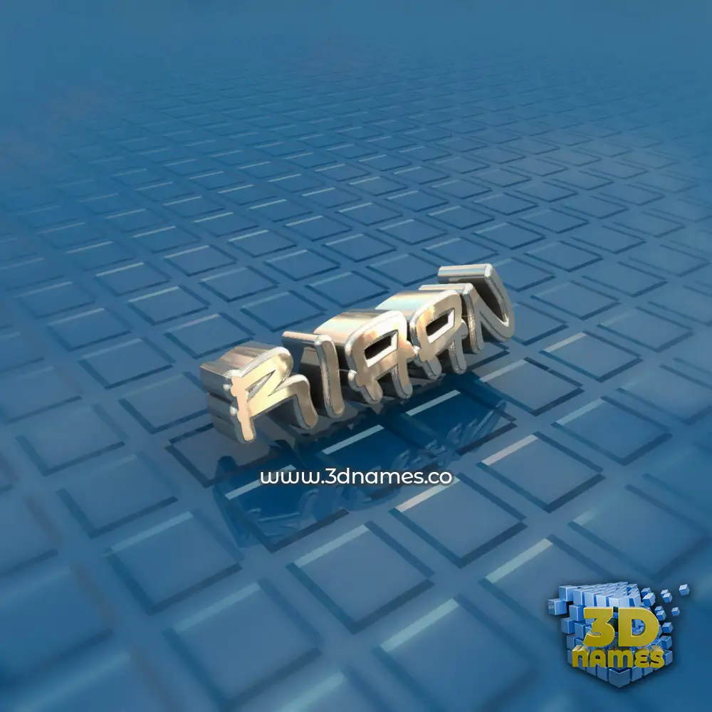 riaan in Blue Bling style - 3D name wallpaper