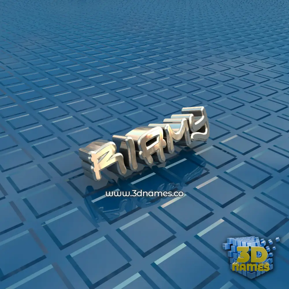riamy in Blue Bling style - 3D name wallpaper