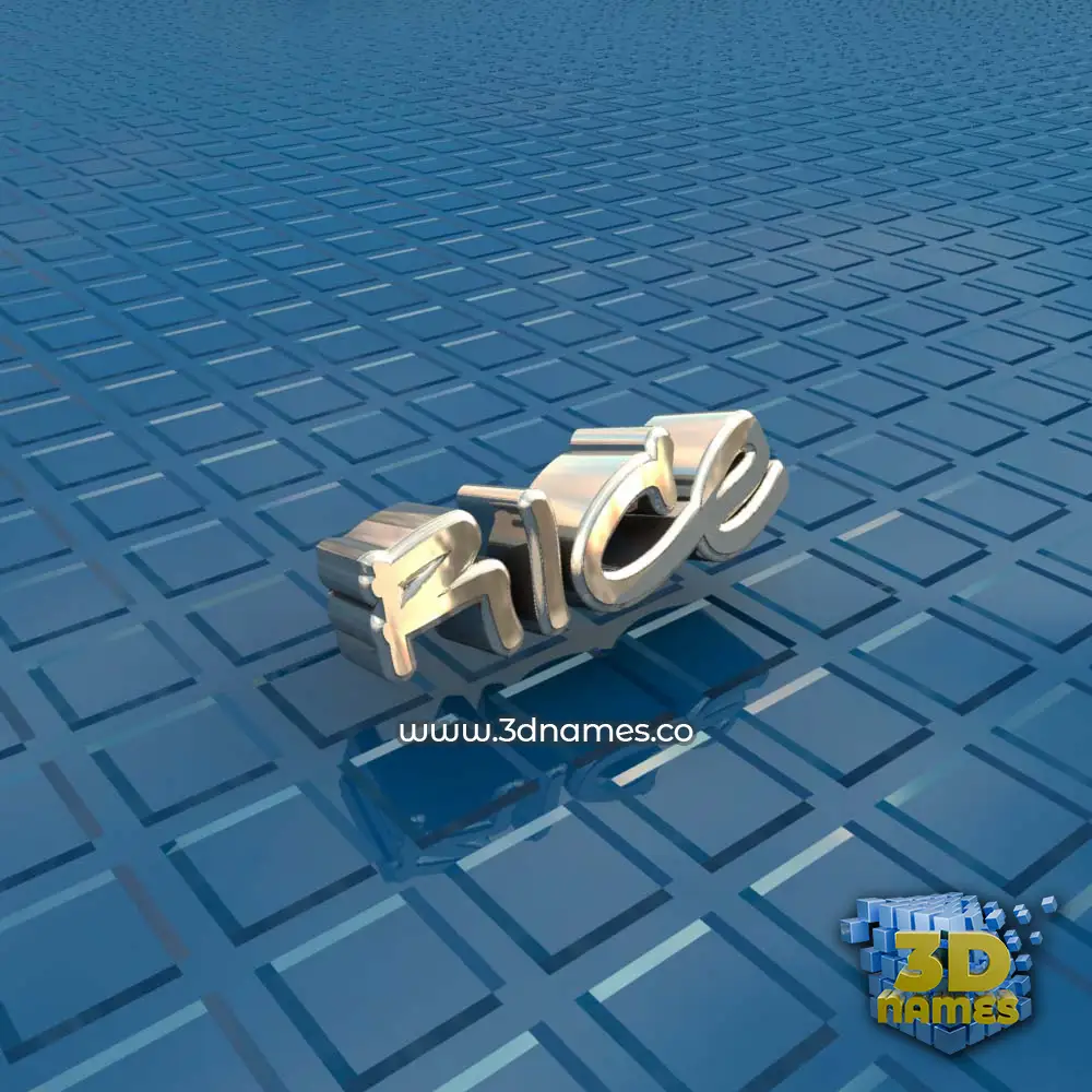 rice in Blue Bling style - 3D name wallpaper