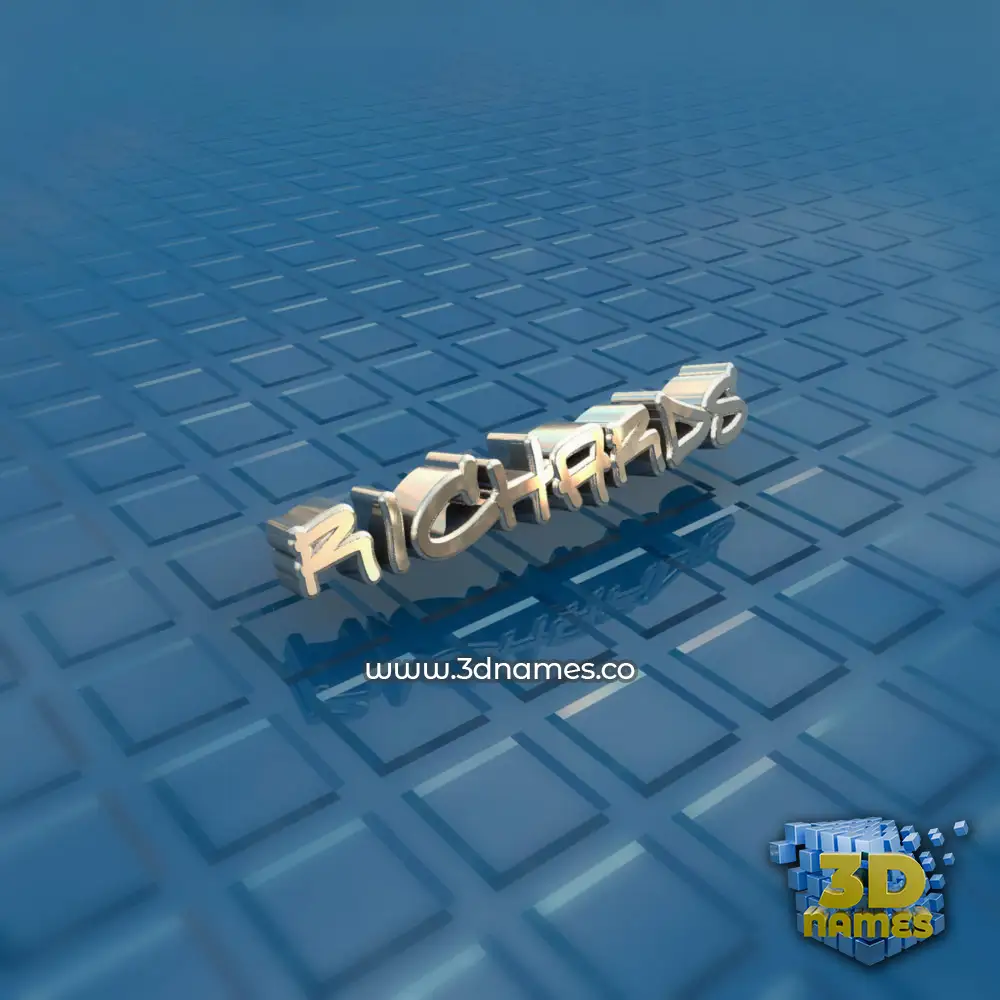 richards in Blue Bling style - 3D name wallpaper