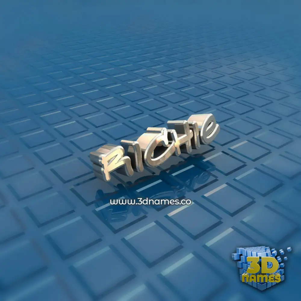 richie in Blue Bling style - 3D name wallpaper
