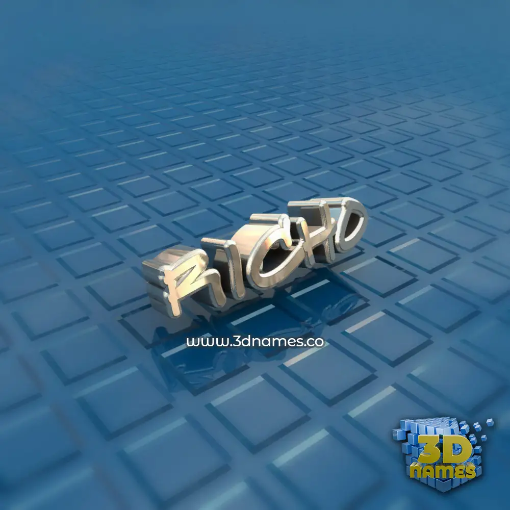 richo in Blue Bling style - 3D name wallpaper