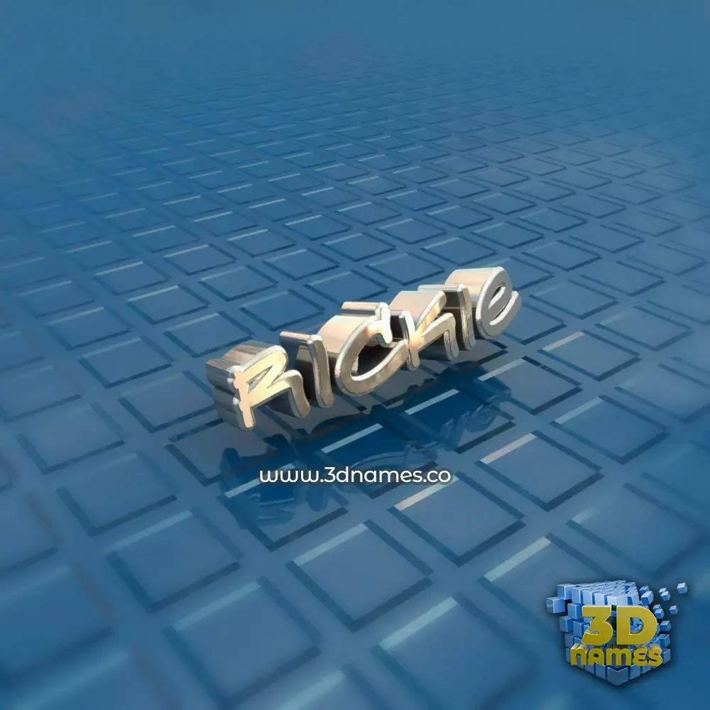 rickie in Blue Bling style - 3D name wallpaper