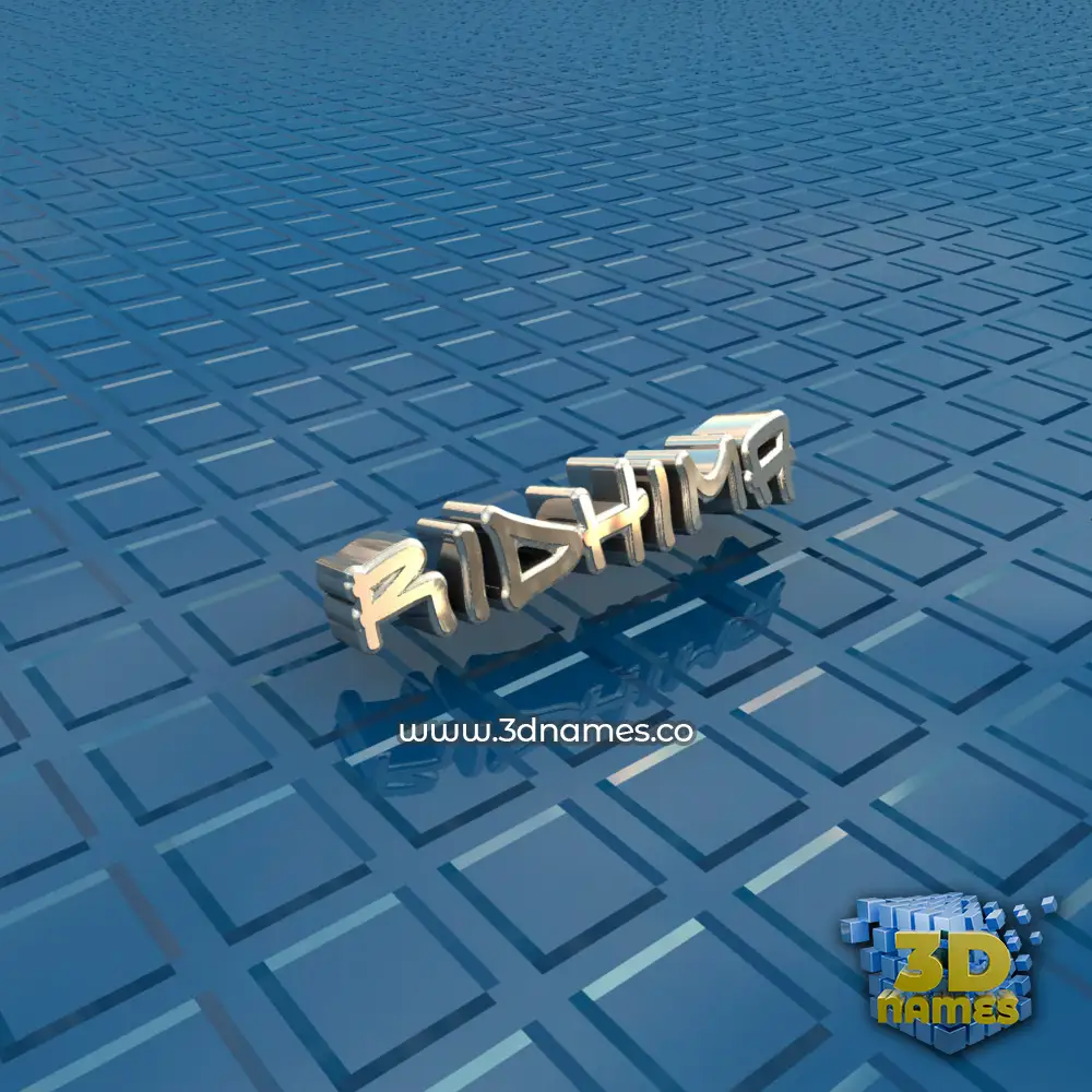 ridhima in Blue Bling style - 3D name wallpaper