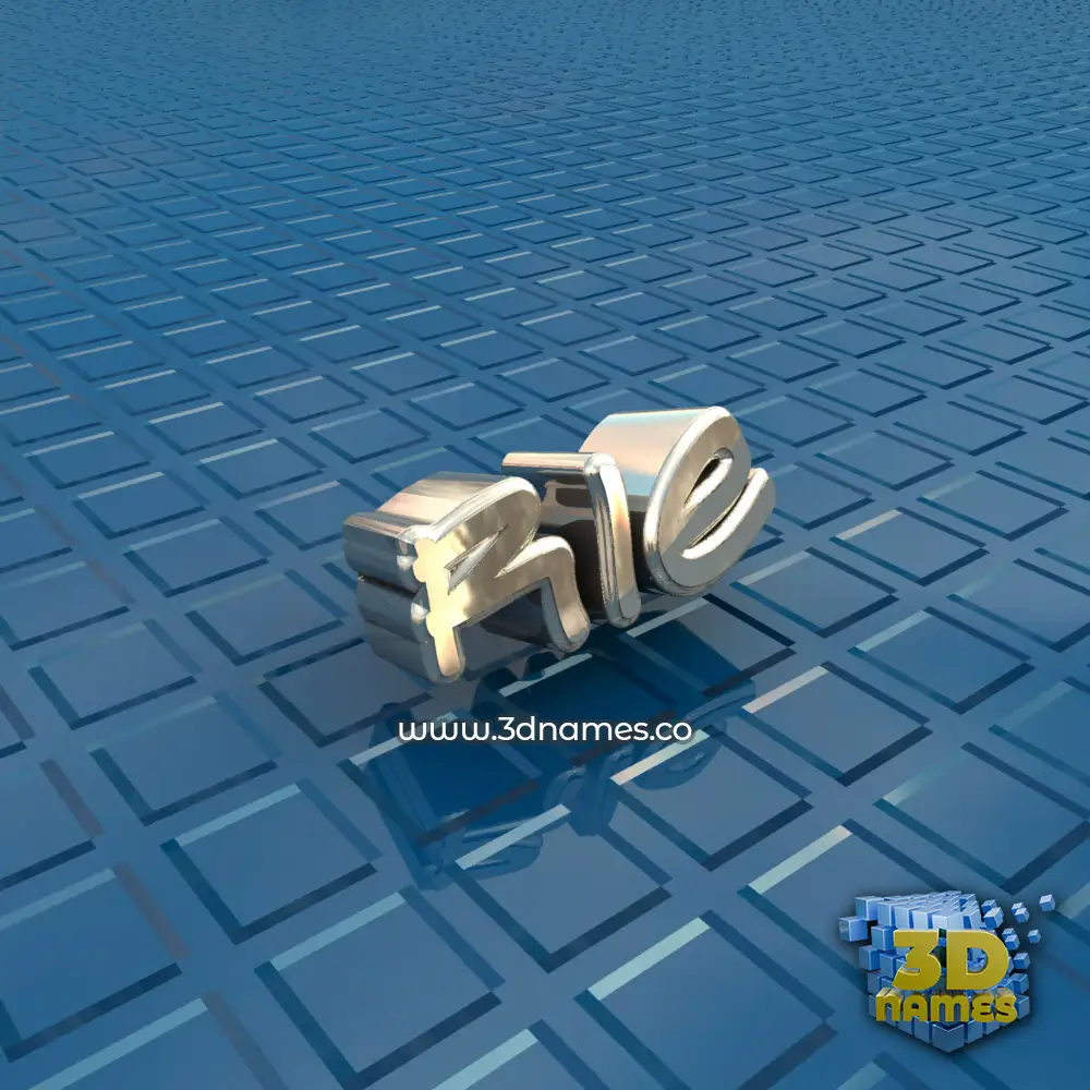 rie in Blue Bling style - 3D name wallpaper