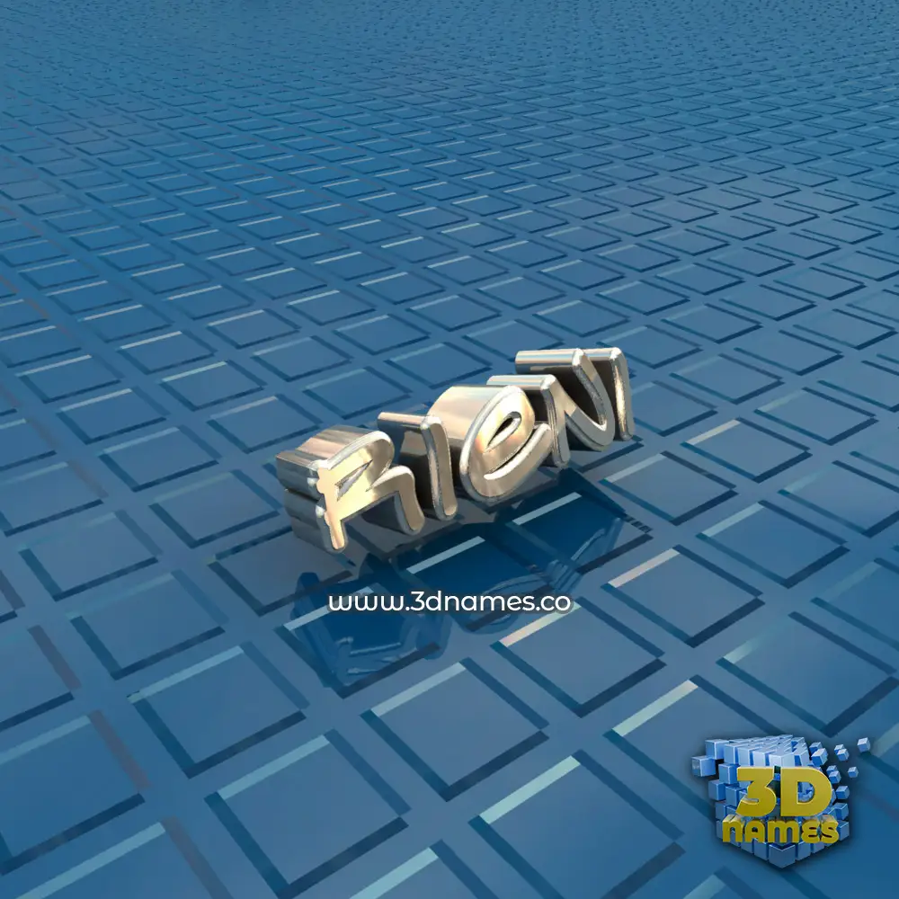 rieni in Blue Bling style - 3D name wallpaper