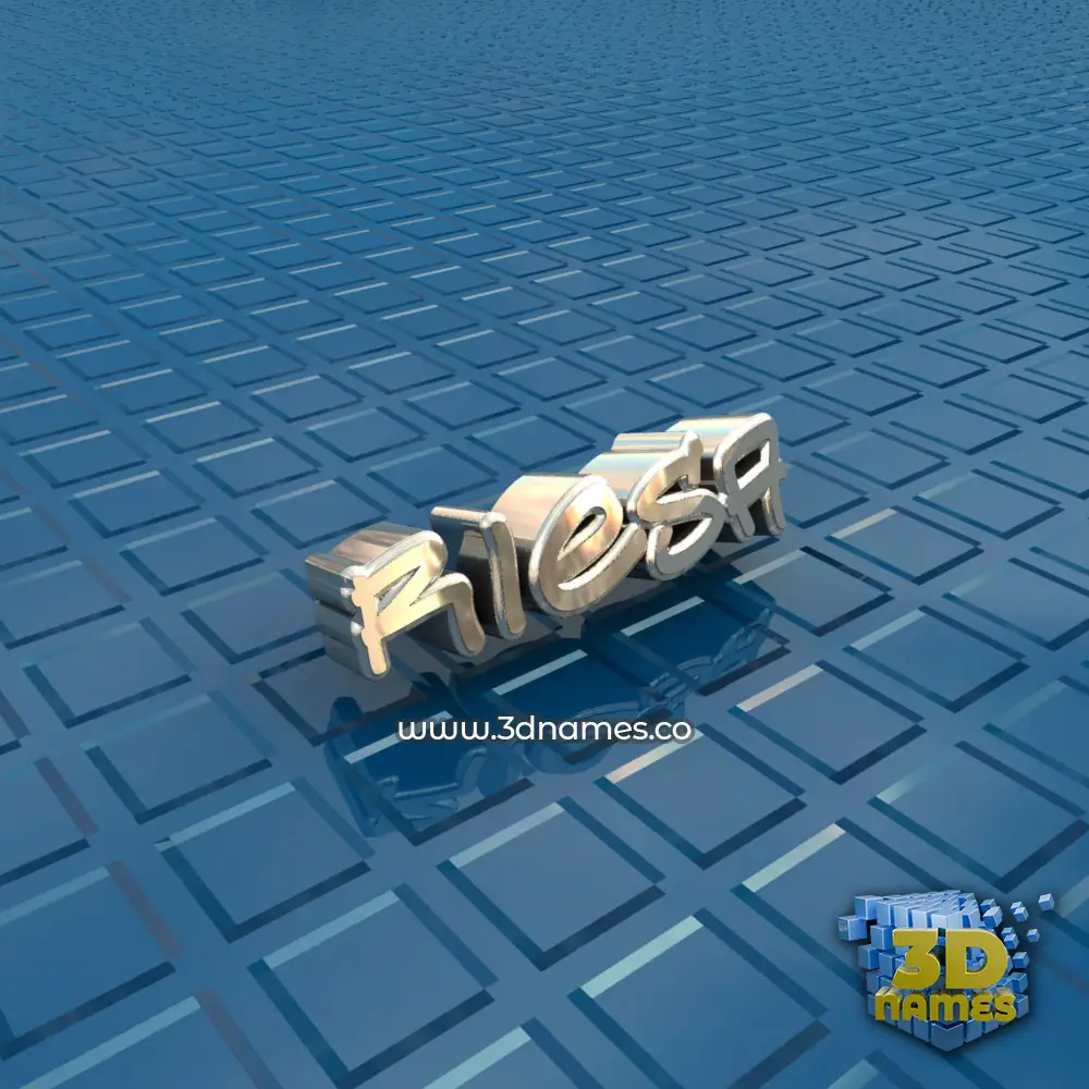 riesa in Blue Bling style - 3D name wallpaper