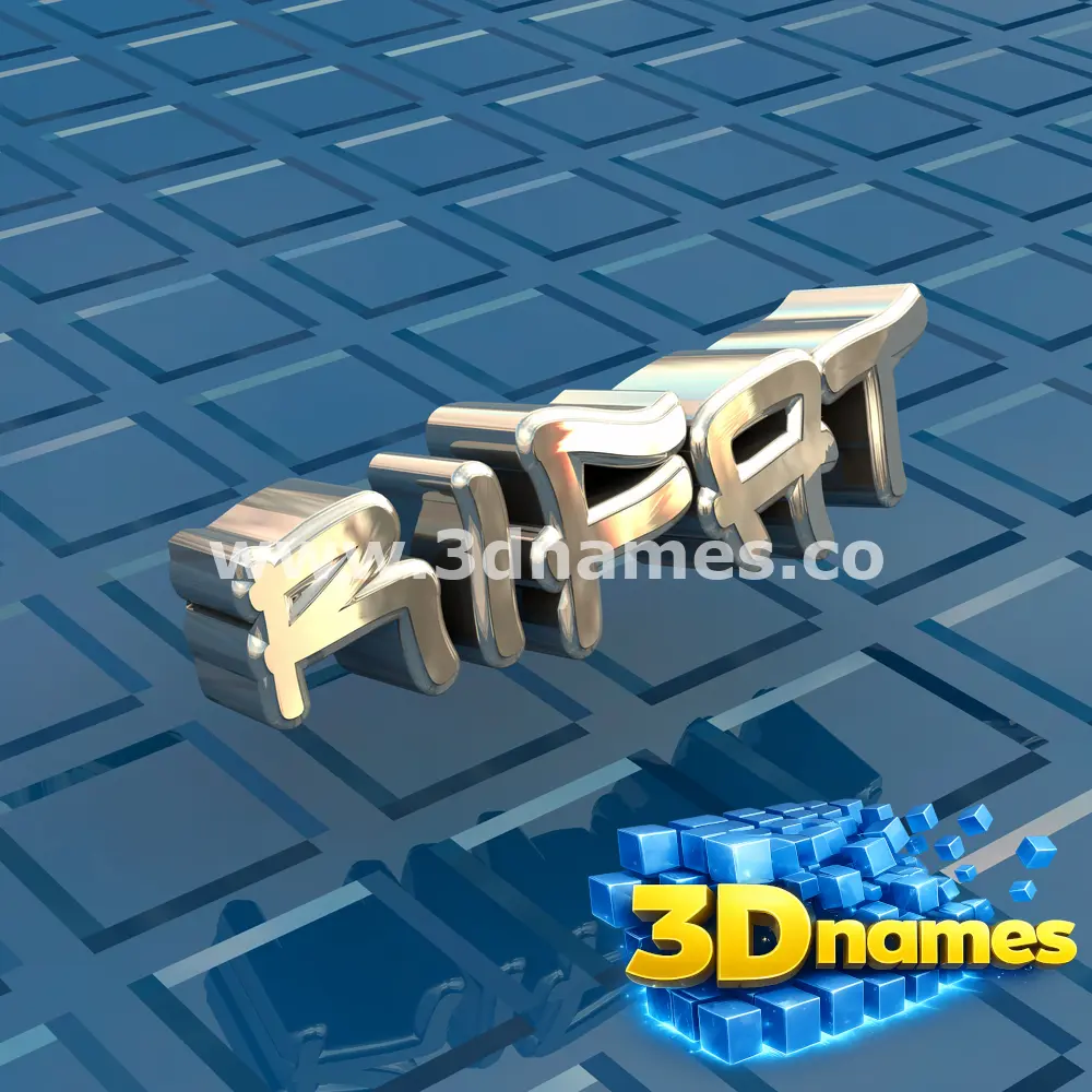 rifat in Blue Bling style - 3D name wallpaper