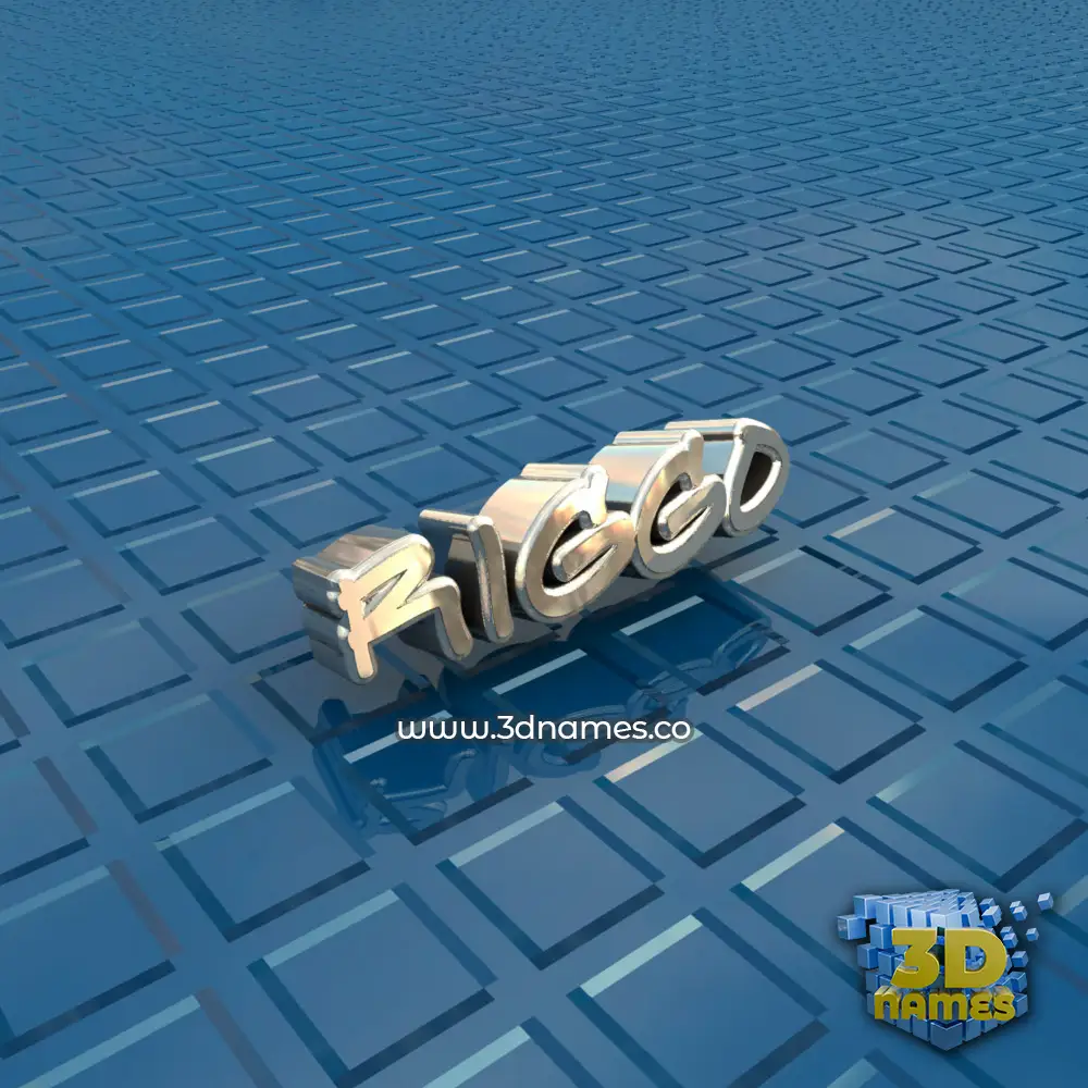 riggo in Blue Bling style - 3D name wallpaper
