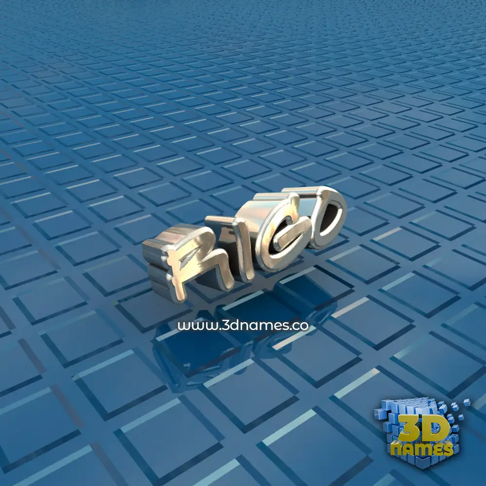 rigo in Blue Bling style - 3D name wallpaper