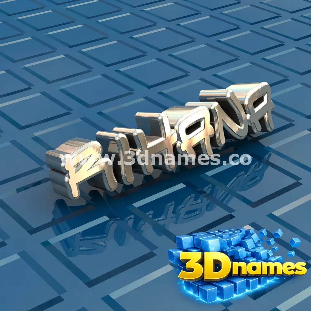 rihana in Blue Bling style - 3D name wallpaper