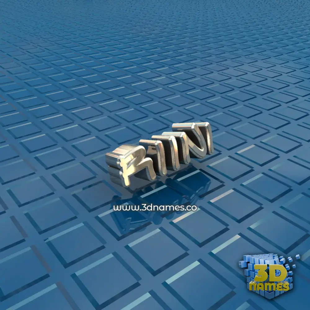 riini in Blue Bling style - 3D name wallpaper