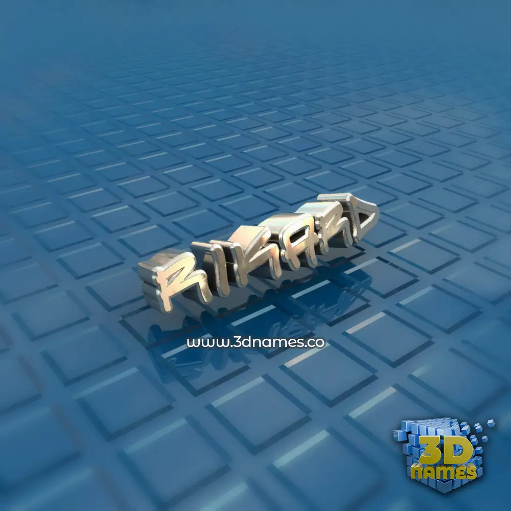 rikard in Blue Bling style - 3D name wallpaper
