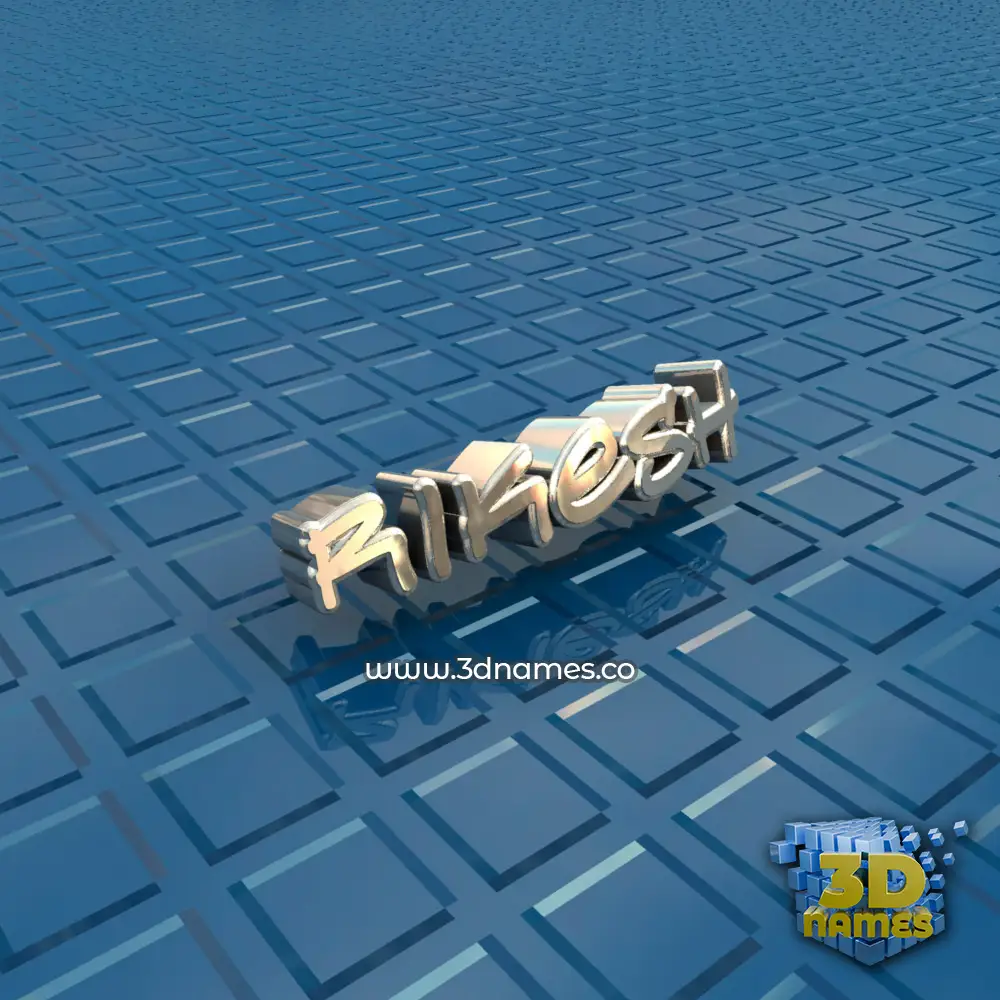 rikesh in Blue Bling style - 3D name wallpaper