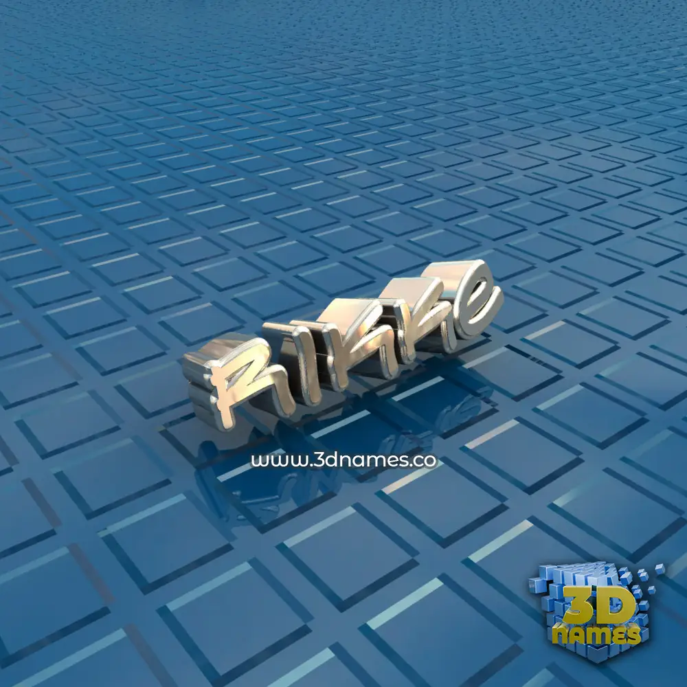 rikke in Blue Bling style - 3D name wallpaper