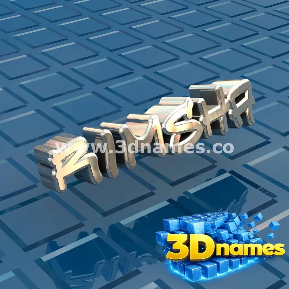 rimsha in Blue Bling style - 3D name wallpaper