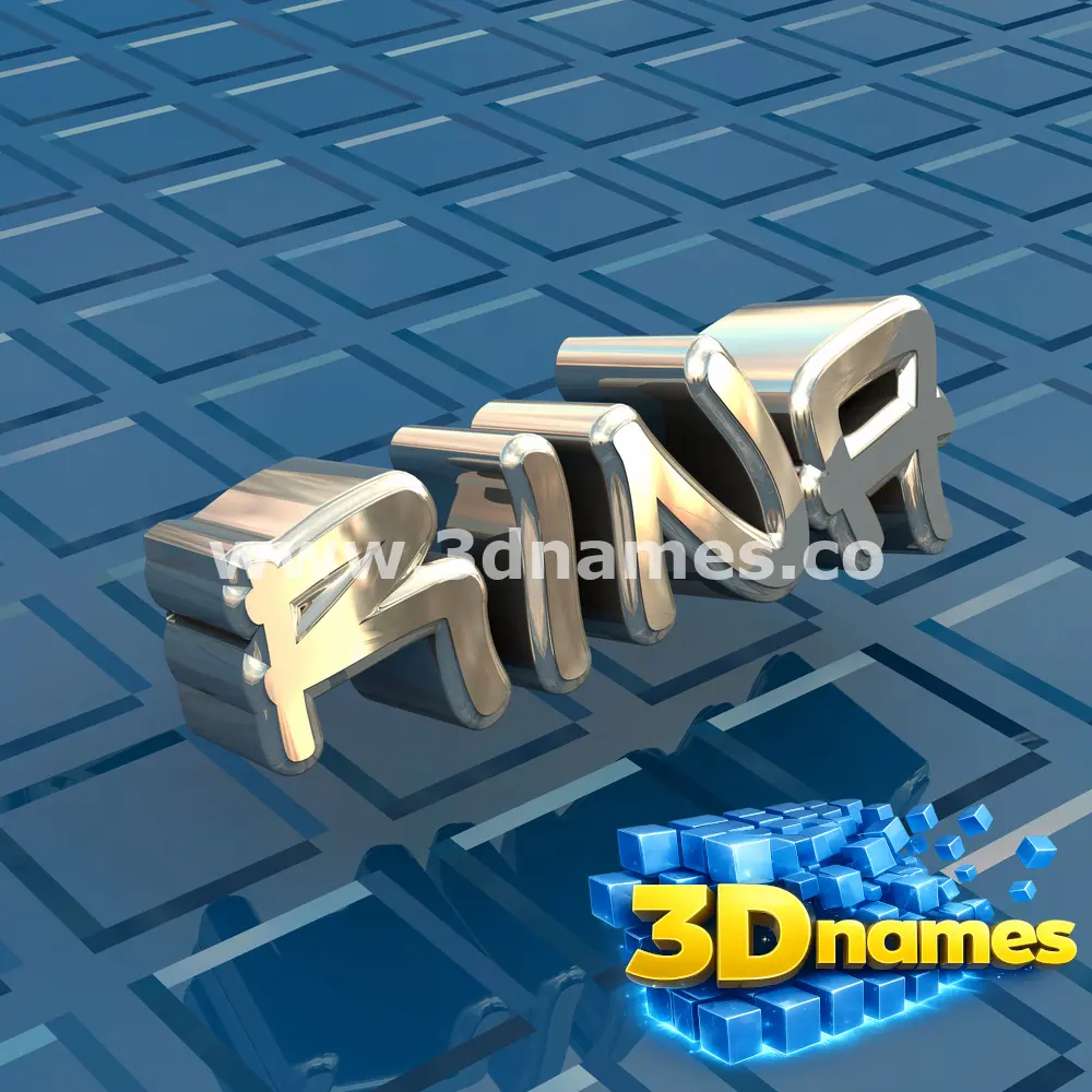 rina in Blue Bling style - 3D name wallpaper
