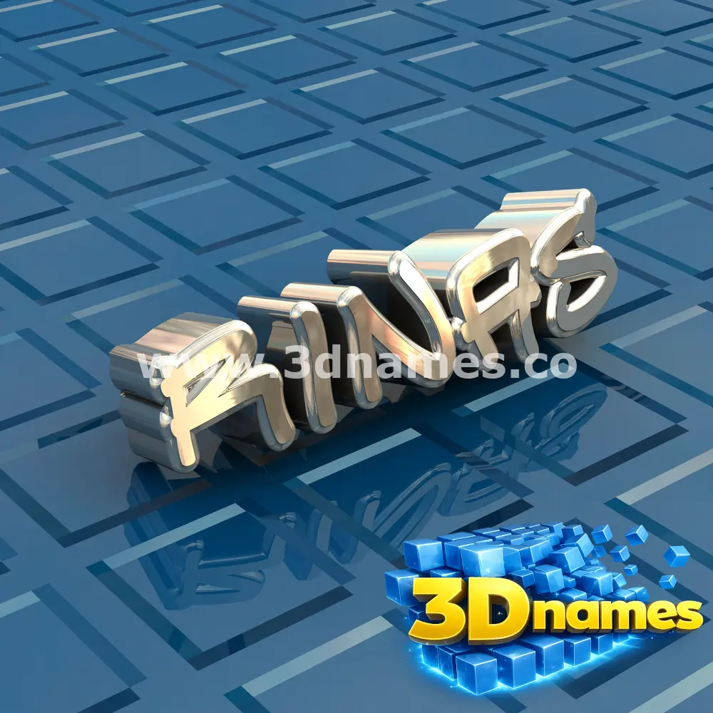 rinas in Blue Bling style - 3D name wallpaper