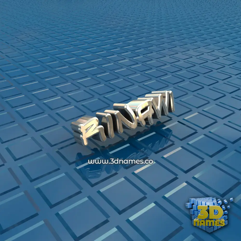 rinawi in Blue Bling style - 3D name wallpaper