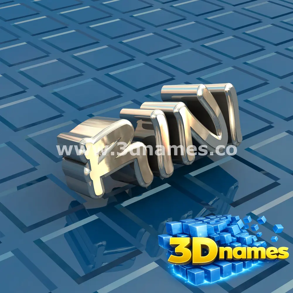 rini in Blue Bling style - 3D name wallpaper