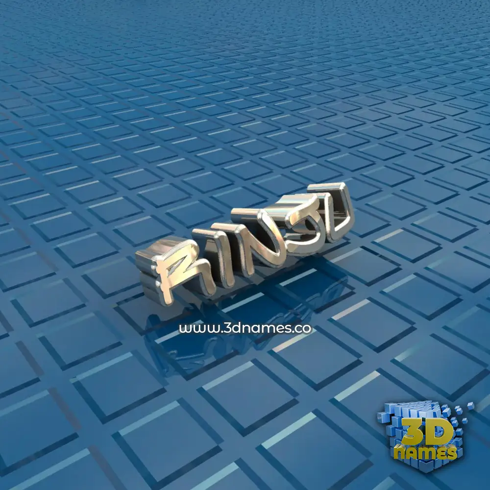 rinju in Blue Bling style - 3D name wallpaper