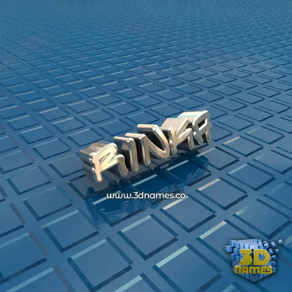 rinka in Blue Bling style - 3D name wallpaper