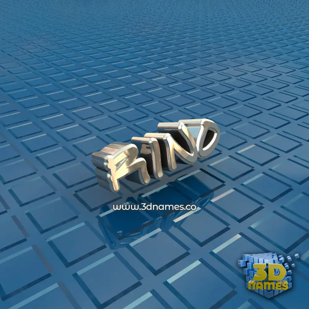 rino in Blue Bling style - 3D name wallpaper